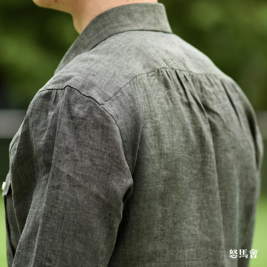 Canclini 法国亚麻军绿色意式工艺衬衫 商品图2