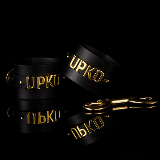 【UPKO】情人节新品你的名字定制字母皮质项圈手铐配饰男女礼物 商品图3