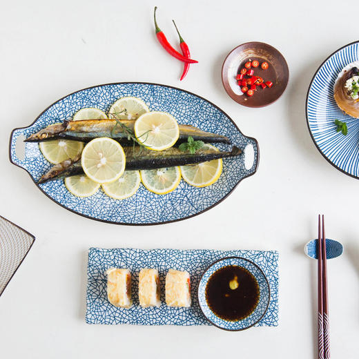 摩登主妇 日式陶瓷餐具盘子双耳鱼盘菜盘和风日料寿司盘子牛排盘 商品图3