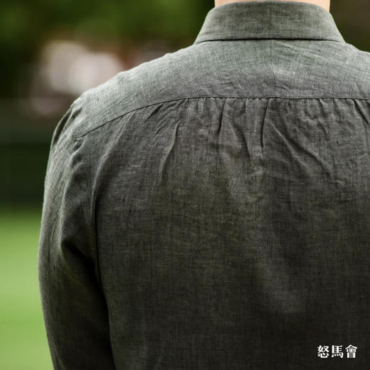 Canclini 法国亚麻军绿色意式工艺衬衫 商品图3