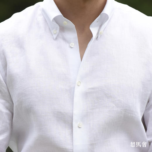 Canclini 法国亚麻白色意式工艺衬衫 商品图1