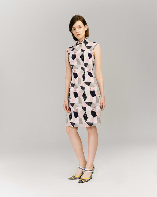 阿尤原创女装2020春夏新品梭织印花复古旗袍a202w20090