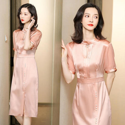 ASE-6636镂空气质时尚真丝连衣裙 商品图2