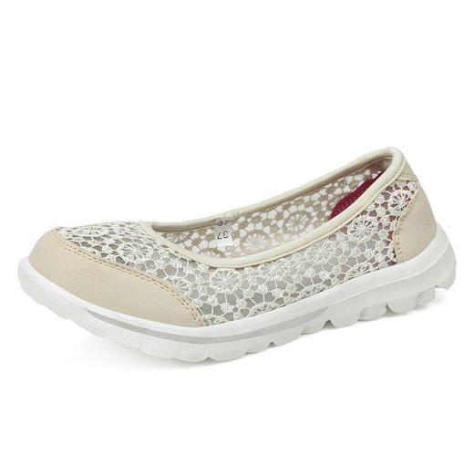 QJ-1610新品防滑平底妈妈鞋懒人鞋透气镂空蕾丝网布鞋 商品图11