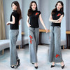 WZNH-2075P125夏季新款女装时尚气质针织牛仔两件套装 商品缩略图1