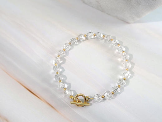 【相见欢】天然白水晶手链 原创设计 不规则切割面 商品图2