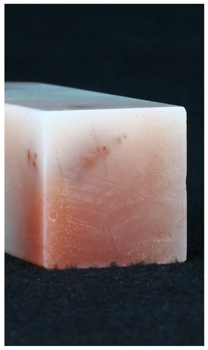 金石印坊老挝石桃花冻斜头方章292893mmjpysgs009024