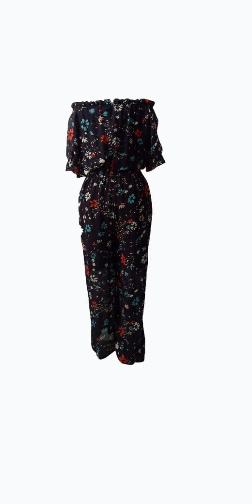 一字领木耳边气质连体裤 商品图2