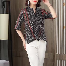 MQ-LM8257初夏新款高端质感雪纺遮肉显瘦复古风衬衫YY