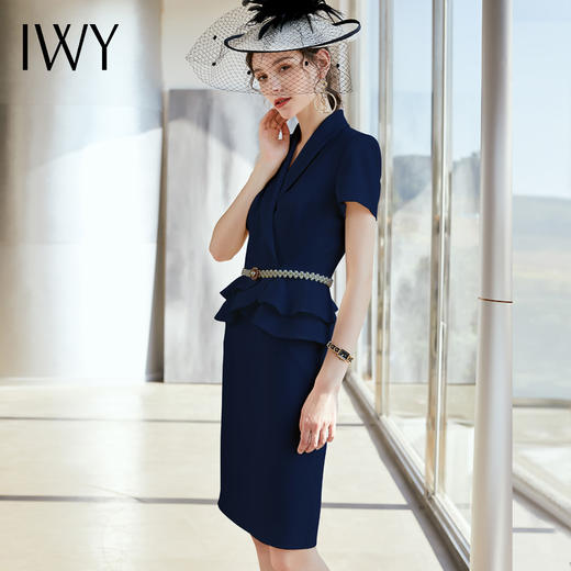 IWY/藏蓝色套裙西服套装A-CS810 商品图8