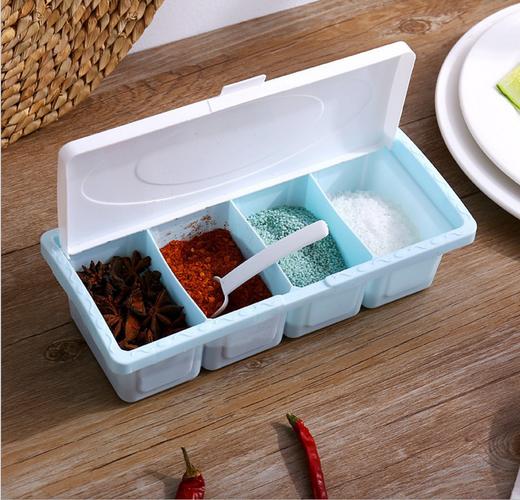 熊诺4格调味盒多功能塑料盐味精调料盒（均码颜色随机）ZMXNTWH 商品图2