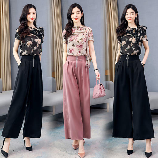 WZNH-BS2030潮流舒适时尚2020年夏季宽松休闲气质短袖两件套装 商品图1