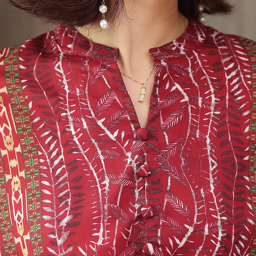 MQ-LM8257初夏新款高端质感雪纺遮肉显瘦复古风衬衫YY 商品图4