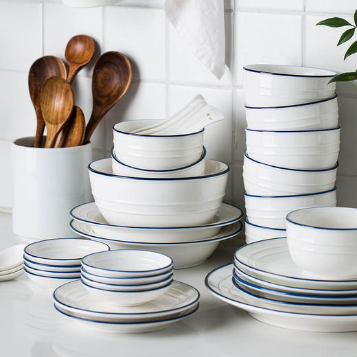 摩登主妇餐具北欧简约网红ins碗碟套装日式家用饭碗盘子陶瓷碗 商品图2