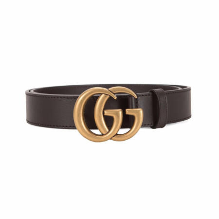 GUCCI 古驰 男士双 G 搭扣休闲皮革腰带 咖色 414516 AP00T 2145 商品图0