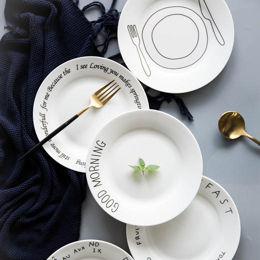 摩登主妇陶瓷西餐盘欧式早餐蛋糕盘装菜盘子创意家用餐具英文盘子 商品图0