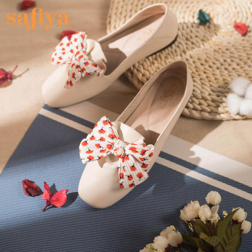 商场同款 |Safiya/索菲娅春季低跟鞋蝴蝶结浅口单鞋女SF01111080 商品图1