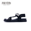 西村名物2020夏季新凉鞋女露趾平底魔术贴街头女鞋X20BG23061 商品缩略图1