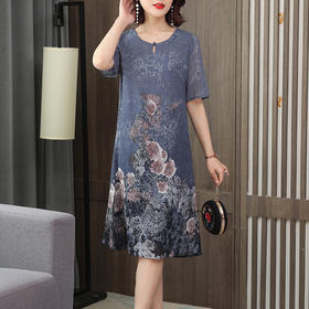 MQ-LM8227夏装新款洋气高贵短袖连衣裙YY