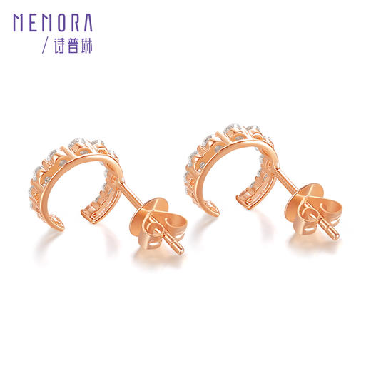 MEMORA诗普琳爱的花环玫瑰18K金钻石月亮耳饰DE054601 商品图2