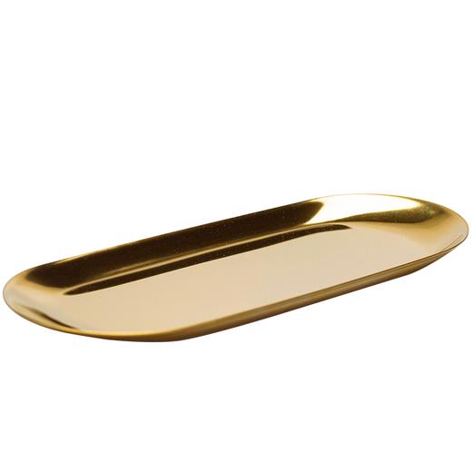 摩登主妇创意家用椭圆形黄铜金属不锈钢盘水果盘茶托盘饰品收纳盘 商品图4