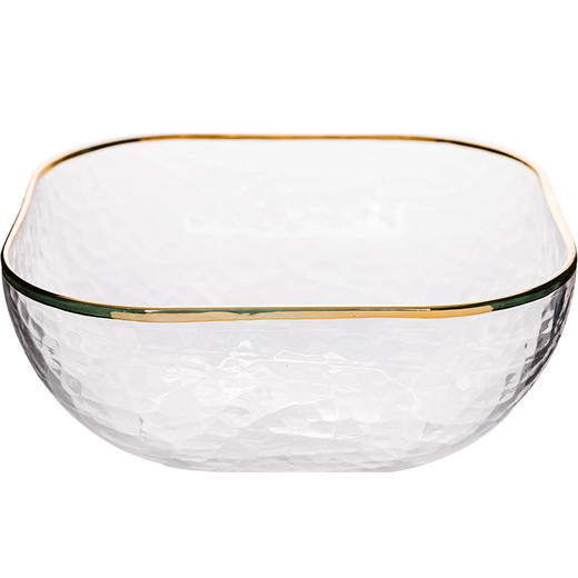 摩登主妇北欧金边透明网红玻璃碗沙拉碗家用餐具燕窝甜品碗水果碗 商品图4