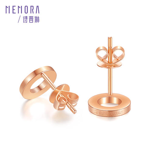 时光印记玫瑰色18K金钻石耳饰DE120076、DE0502 商品图2