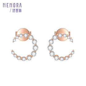 MEMORA诗普琳爱的花环玫瑰18K金钻石月亮耳饰DE054601