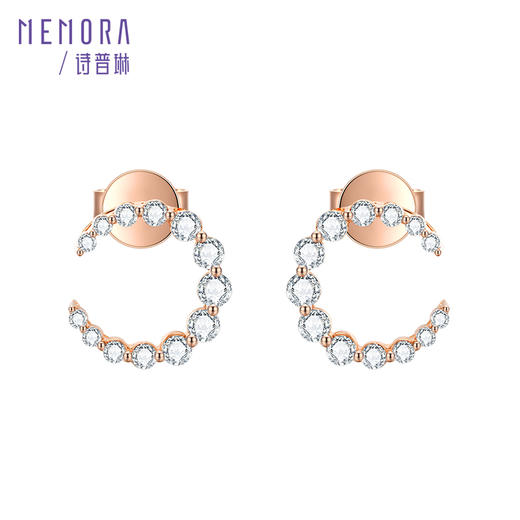 MEMORA诗普琳爱的花环玫瑰18K金钻石月亮耳饰DE054601 商品图0