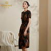 【黑色复古花】【香云纱】乔万尼真丝连衣裙夏季新款连衣裙复古印花气质显瘦桑蚕丝长裙ES2E102 商品缩略图1
