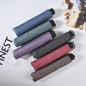 复古格子十骨双人加大晴雨两用伞黑胶防晒加厚抗风日系晴雨伞FZ20205