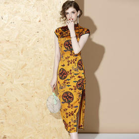 XZY-QF-190420新款中国风气质立领旗袍裙