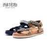 西村名物2020夏季新凉鞋女露趾平底魔术贴街头女鞋X20BG23061 商品缩略图0