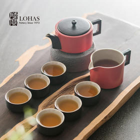 【彼达思】龙启壶茶组9件式-富贵红典雅白