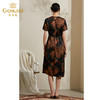 【黑色复古花】【香云纱】乔万尼真丝连衣裙夏季新款连衣裙复古印花气质显瘦桑蚕丝长裙ES2E102 商品缩略图3