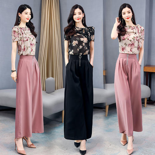 WZNH-BS2030潮流舒适时尚2020年夏季宽松休闲气质短袖两件套装 商品图0