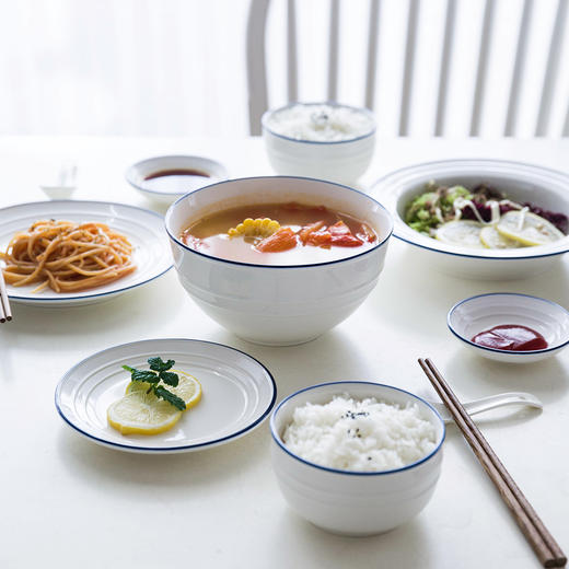 摩登主妇餐具北欧简约网红ins碗碟套装日式家用饭碗盘子陶瓷碗 商品图3