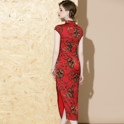 XZY-QF-190420新款中国风气质立领旗袍裙 商品图3