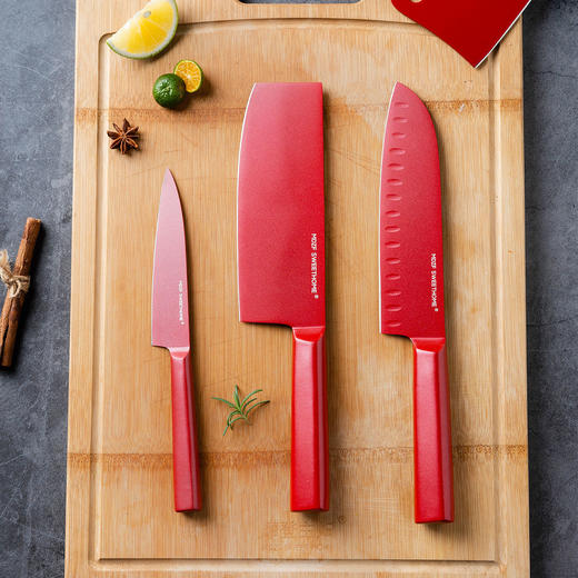 摩登主妇家用切菜刀厨房菜刀切肉切片刀红色套装组合厨师女士专用 商品图1