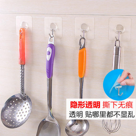 熊诺	透明挂钩粘胶厨房墙壁粘钩 10个装 ZMXNGG2 商品图1