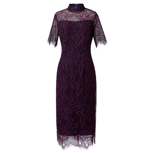 MY-92452夏新款中长款改良短袖蕾丝旗袍连衣裙 商品图4