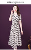 WXY-2060真丝豹纹连衣裙2020新款夏V领收腰显瘦A字裙 商品缩略图2