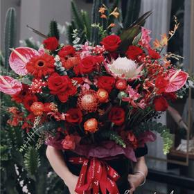 《前程似锦》红色系大气高端抱抱桶