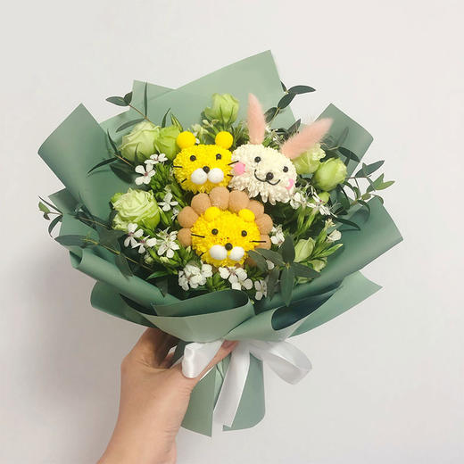 61儿童节创意笑脸乒乓菊小花束送女友爱人暗恋对象闺蜜告白表白道歉哄