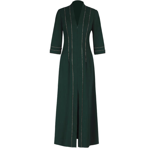 DLQ-A2111法式复古绿色收腰显瘦轻熟风连衣裙 商品图3