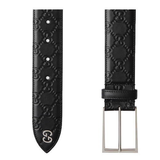 【一】GUCCI 古驰  GG细节Gucci Signature男士腰带 黑色 474311 CWC1N 1000 商品图1