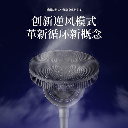 日本sezze西哲电风扇家用涡轮对流空气循环扇静音立式落地扇Y288W 商品图1