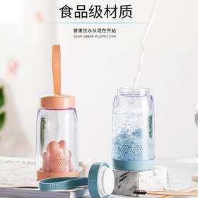 【420ml大容量！】卡通猫爪果味水杯时尚携便手提炫彩硅胶提绳杯AS漏网水杯JJ20904