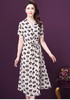 WXY-2060真丝豹纹连衣裙2020新款夏V领收腰显瘦A字裙 商品缩略图0