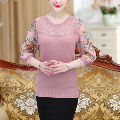 QY-2012新款印花春夏女式针织衫妈妈上衣 商品图2